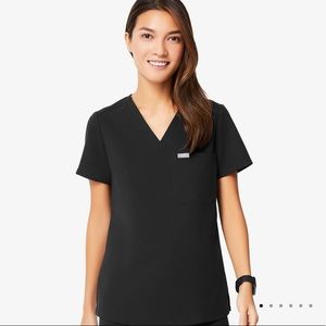 Figs Catarina Black Scrub Top Small
